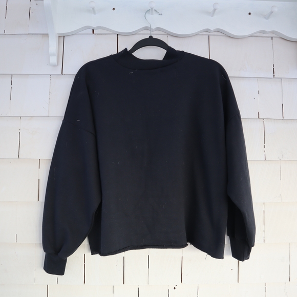 Upcycled Quilt Star Vintage Black Crew Neck Sweater S • M • L - Picture 2 of 8